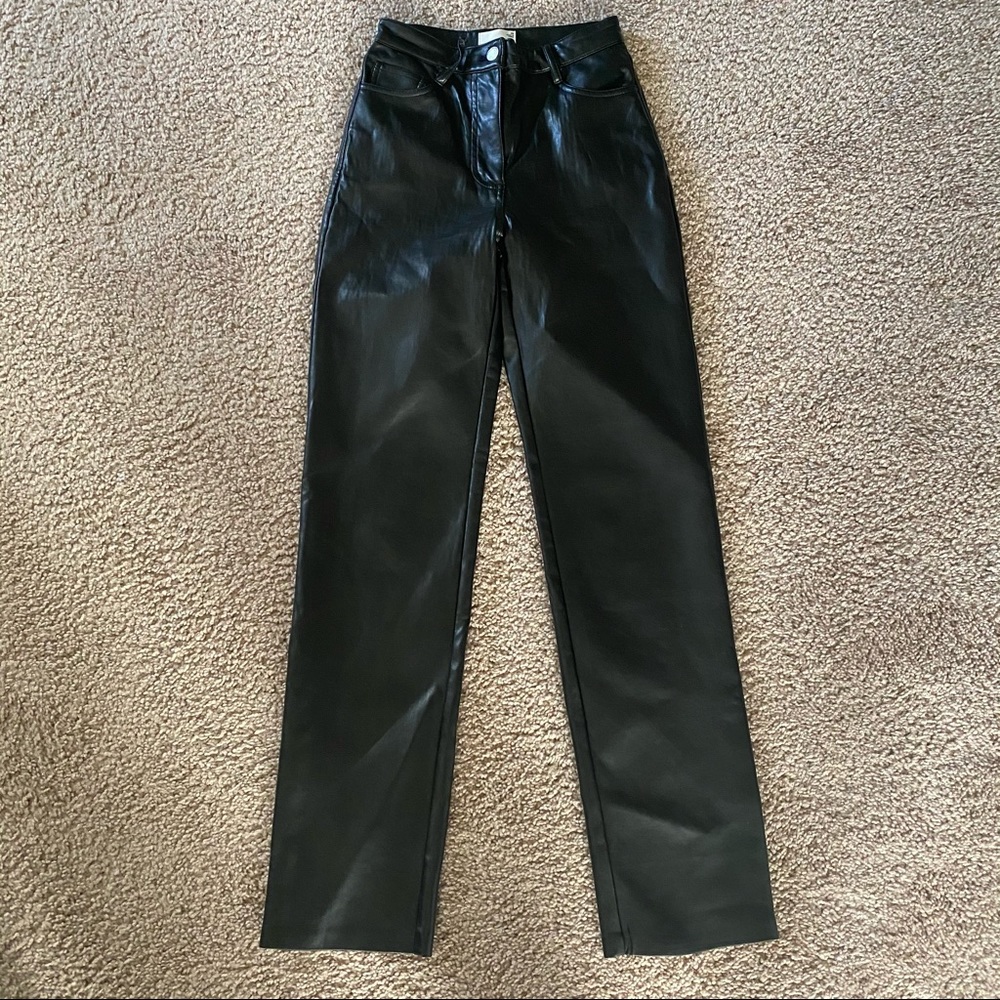 SOLD Aritzia Melina black vegan leather pants - Picture 5 of 7